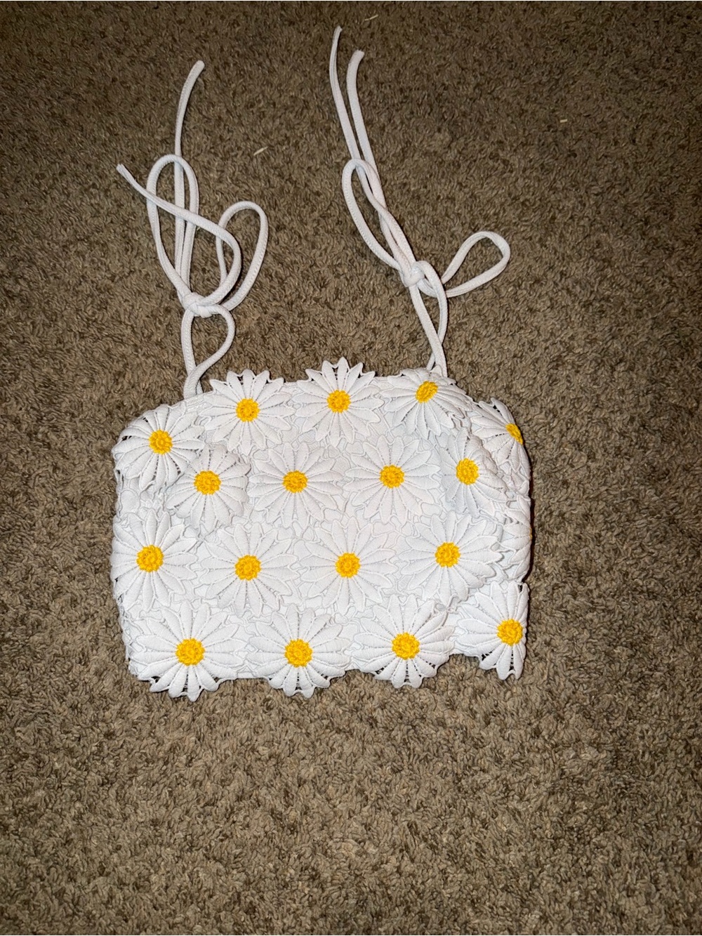 Floral White Crop top
